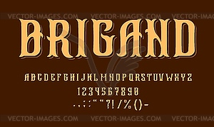 Ретро пиратский шрифт, винтажный гарнитур, корсарский шрифт - клипарт в векторном виде
