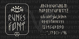 Viking runes font. Scandinavian runic type - vector clipart