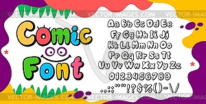 Comics bubble font, cartoon type, balloon alphabet - royalty-free vector clipart