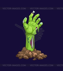 Zombie hand of grave, Halloween horror corpse - royalty-free vector image