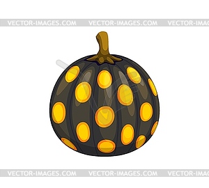 Halloween painted pumpkin with polka dots ornament - vector clip art