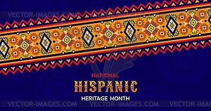 Ethnic ornament national hispanic heritage banner - vector image