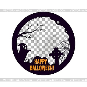 Halloween black frame, social media post template - vector clipart