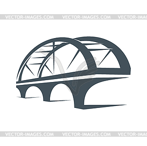 Значок строительства арочного моста или виадука - векторный клипарт / векторное изображение