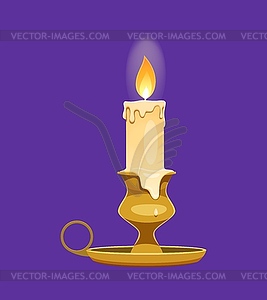 Halloween candle horror night holiday cartoon icon - vector clipart