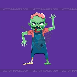 Halloween zombie character, holiday night cartoon - vector EPS clipart