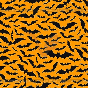 Halloween bats cloud seamless pattern background - vector clipart