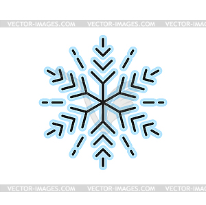 Пиксельная графика снежинка Рождественская зимняя иконка - векторная графика