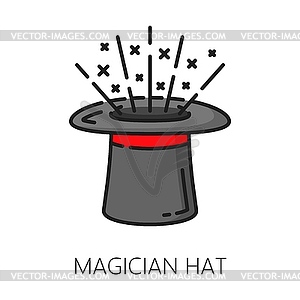 Шляпа волшебника, колдовской значок волшебной шапки волшебника - рисунок в векторном формате