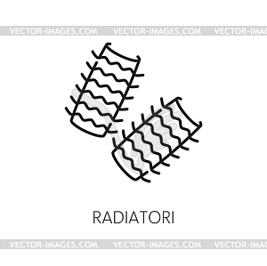 Приземистые формы макаронных изделий с мелкими радиаторными очертаниями - векторный эскиз