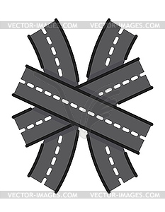 Highway road, traffic route thin line icon - vector image