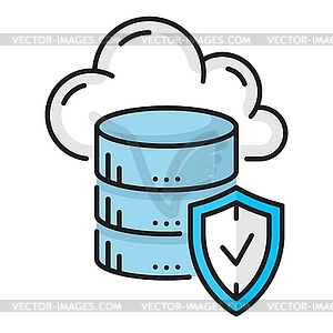 Color database, network server, cloud storage icon - vector clip art