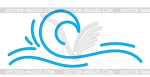 Wave line icon, sea and ocean ripple water - vector clipart