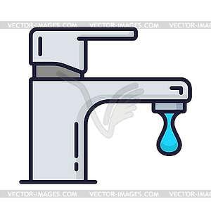 Color plumbing service icon. Toilet, pipe problems - vector image