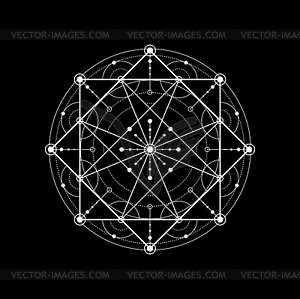 Сакральная геометрия, духовный символ или татуировка - клипарт в векторе