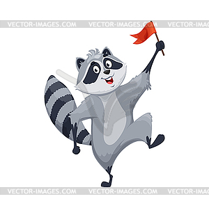 Cartoon raccoon character, racoon - vector image