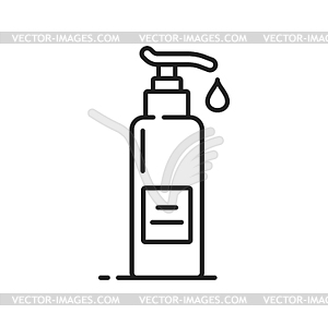 Lotion bottle icon, skincare of face and hand skin - vector image