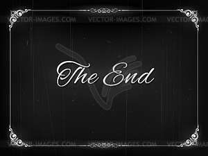 Silent movie film End retro screen in borders - vector image