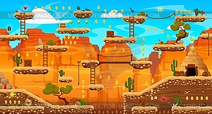 Карта уровней аркадной игры, платформы Wild West rocks - изображение в формате EPS