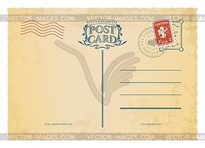 Old postal letter with postmark stamps antique Vector Image