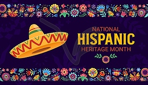 National Hispanic heritage month festival sombrero - vector clipart