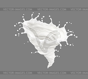 Milk cream or yogurt white splash, liquid tornado - vector clipart / vector image