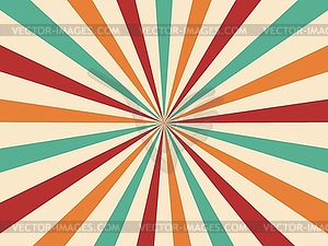 Retro carnival or circus background, sunbeam burst - vector image