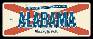 Алабама США металлическая пластина американского штата - клипарт в векторном формате