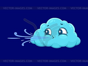 Cartoon cute wind weather or forecast character - vector image