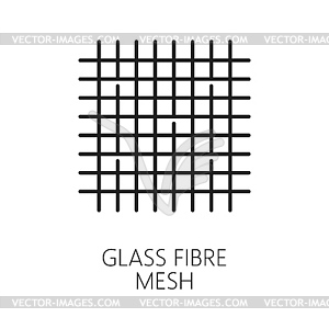 Glass fibre mesh icon, wall thermal insulation - white & black vector clipart