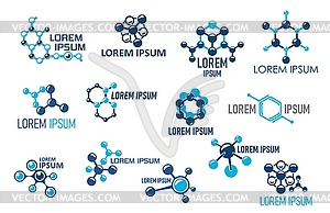 Молекулярные символы науки и техники - векторизованное изображение клипарта