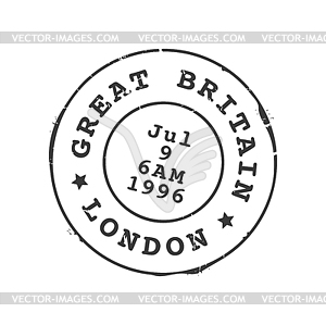 London postage mark, Great Britain postal stamp - vector clipart / vector image