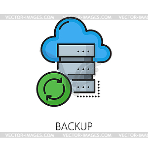 Backup, CDN content delivery network icon, server - vector clip art