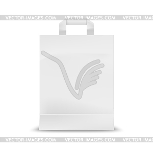 White tote bag mockup, fabric sack - vector clipart