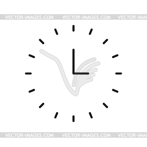 Wall watch alarm clock timer outline icon - vector image