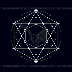 Mystical sacred sign isolate magic geometric shape - vector clip art