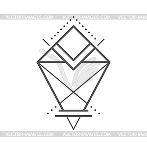 Geometric boho tattoo, sacred geometry symbol - vector EPS clipart