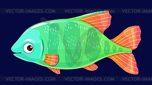 Cartoon aquarium fish funny character mascot - vector EPS clipart
