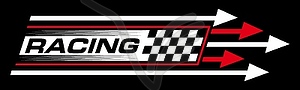 Racing moto sport line decals, checkered flag - stock vector clipart