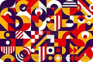 Abstract Bauhaus yellow, orange geometric pattern - vector clipart