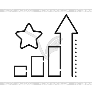 Ranking golden star prize and award, grade growth - white & black vector clipart