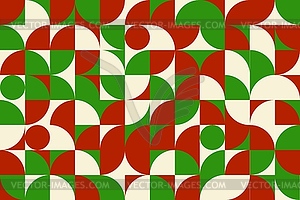 Christmas modern Bauhaus geometric mosaic pattern - vector clipart / vector image