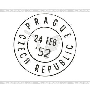 Czech Republic Prague postage and postal stamp - vector clipart