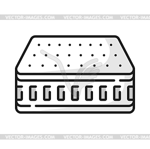 Кровать с ортопедическим матрасом, дышащим и с эффектом памяти - рисунок в векторе