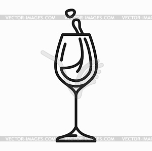 Motion of wine in glass, mix and control of vine - vector clip art