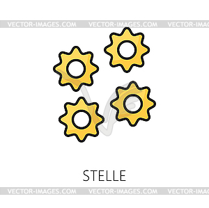 Stelle or uncooked stelline pasta outline icon - vector image