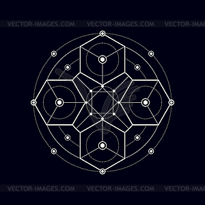 Алхимический священный знак, геометрическая мистическая форма - изображение в формате EPS