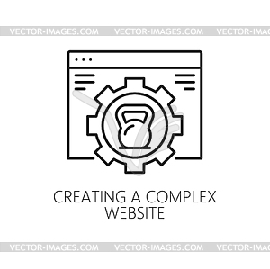 Creating complex website, CMS content management - vector image