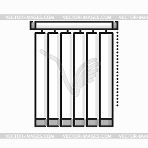 Элемент дизайна интерьера жалюзи, шторка от солнца - векторная иллюстрация