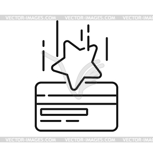 Credit card payment bonus. Star favorite discount - vector clip art